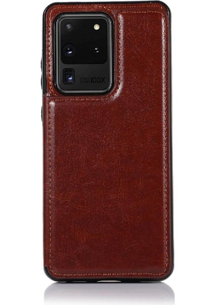 Kart Pu ile Samsung Galaxy S20 Ultra Kickstand Kart Yuvaları Için Cüzdan Kılıf (Yurt Dışından) indirimleri
