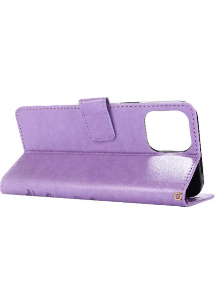 IPhone 14 Için Filp Durumda Pro Kart Tutucu Kickstand Bilek Kayışı Manyetik Pu (Yurt Dışından) modelleri