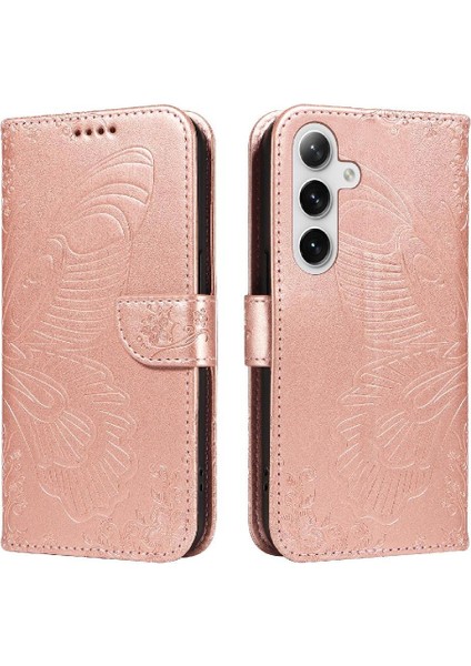 Samsung Galaxy S24 Artı Yüksek Kaliteli Deri ile Kabartmalı Flip Case (Yurt Dışından)