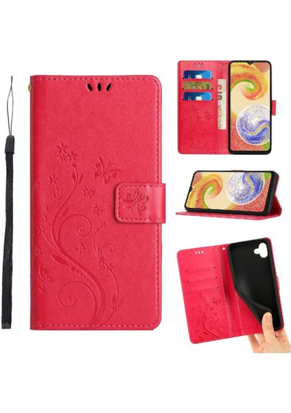 Samsung Galaxy A04 Kart Tutucu Için Kickstand Durumda Manyetik Kapatma Pu (Yurt Dışından)
