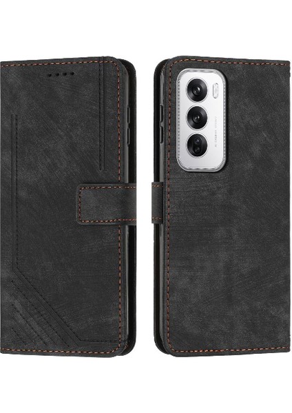 Oppo Oppo 12 5g Cüzdan Kickstand Kart Ekleme Pu Deri Için Flip Case (Yurt Dışından)