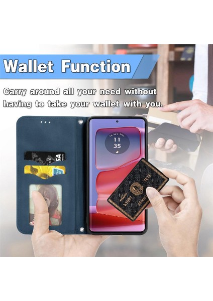 Motorola Moto Kenar 50 Pro Cüzdan Kılıf Için Flip Case Darbeye (Yurt Dışından)
