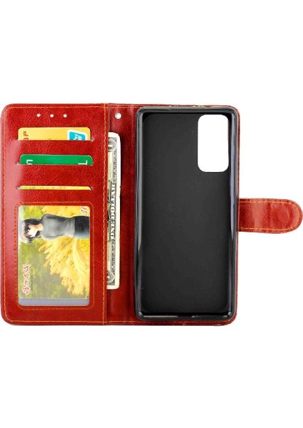 Realme 7 Pro Manyetik Kapatma Pu Deri Kickstand Kart Için Flip Case (Yurt Dışından)