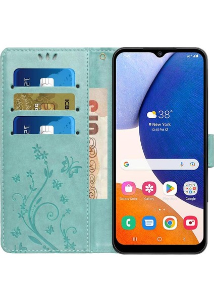 Samsung Galaxy M14 5g Bilek Kayışı Pu Deri Kart Tutucu Için Filp Durumda (Yurt Dışından)