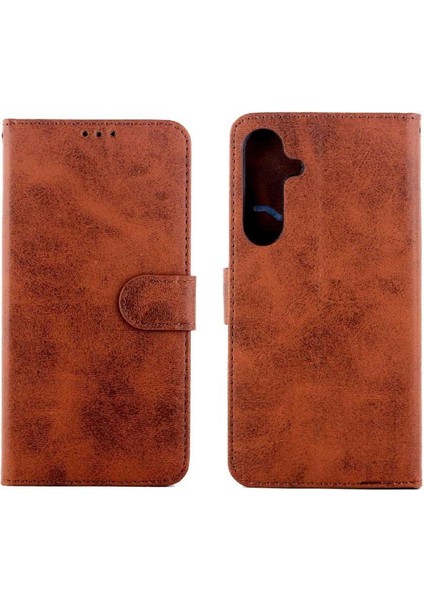 Samsung Galaxy S24 Artı Pu Deri Kickstand Tam Kart Için Filp Durumda (Yurt Dışından)
