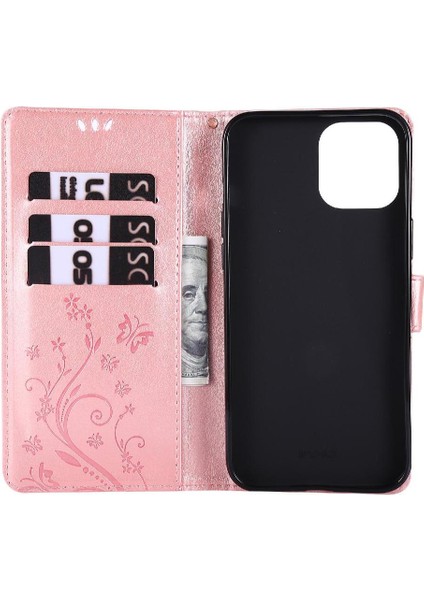 IPhone 14 Için Filp Durumda Pro Max Pu Deri Kart Tutucu Kickstand Bilek (Yurt Dışından)