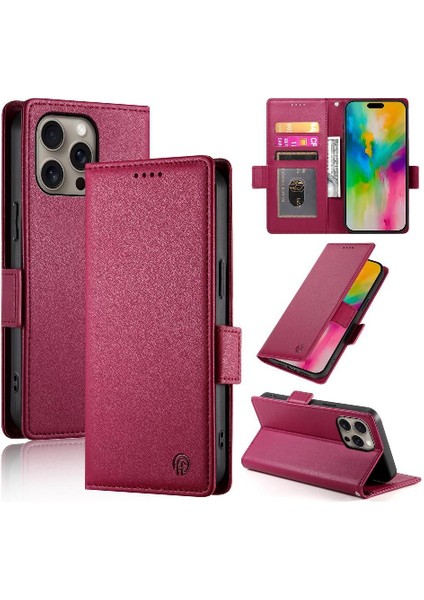 IPhone 16 Için Flip Case Pro Max Kart Yuvaları Flip Iş Cüzdan Günlük Kullanım (Yurt Dışından)