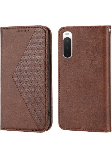 Sony Xperia 10 Iv El Kayışı Eşkenar Dörtgen Şekli Cüzdan Günlük Kullanım Için Flip Case (Yurt Dışından)