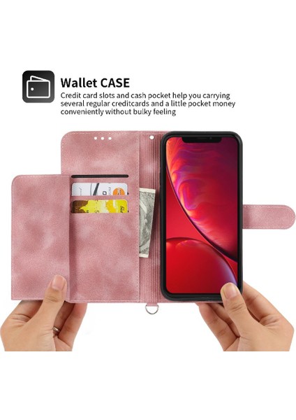 Iphone 11 Için Flip Case Xr Kabartmalı Çoklu Kredi Kartı Yuvaları Bileklik (Yurt Dışından) modelleri