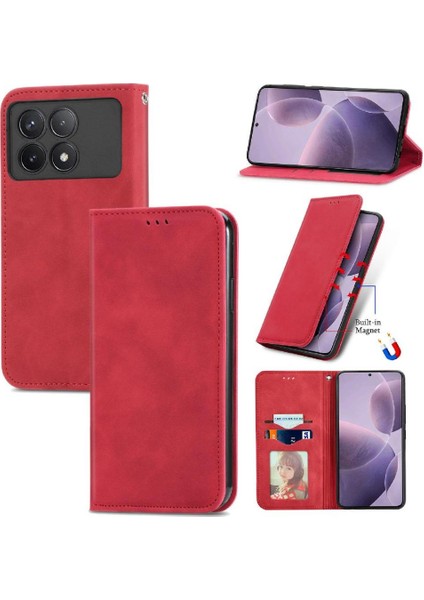 Bdt Shop Xiaomi Poco F6 Pro Için Flip Case Deri Kılıf Cüzdan Basit Iş Çevirme (Yurt Dışından)