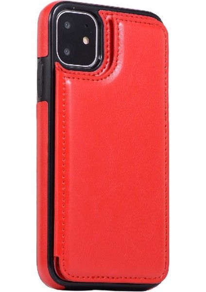 Kart Tutucu Çift ile IPhone 11 Pu Deri Kickstand Için Cüzdan Kılıf (Yurt Dışından)