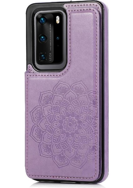 Huawei P40 Flip Darbeye Pu Deri Için Kart Tutucu Kılıf ile Cüzdan (Yurt Dışından)