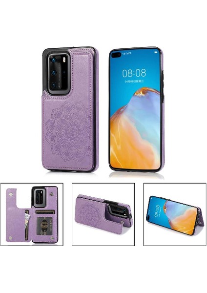 Huawei P40 Flip Darbeye Pu Deri Için Kart Tutucu Kılıf ile Cüzdan (Yurt Dışından) modelleri