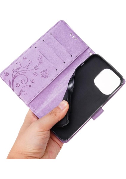 IPhone 15 Için Filp Durumda Pro Max Kart Tutucu Pu Deri Manyetik Kapatma (Yurt Dışından)