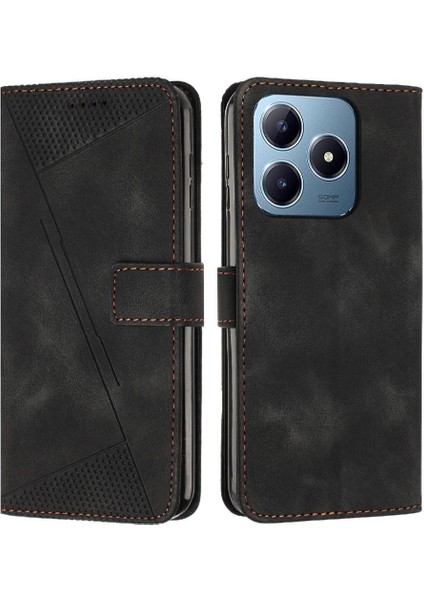 Realme C61 Kickstand Kart Ekleme Pu Deri Cüzdan Için Flip Case (Yurt Dışından)