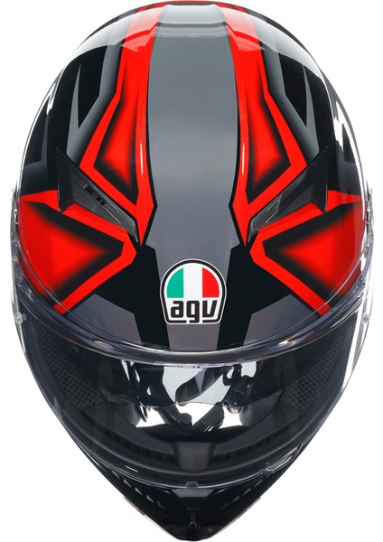 K3 Compound Black Red Kapalı Kask