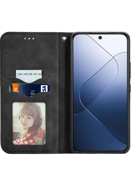 Xiaomi 14 5g Için Flip Case Kapak Darbeye Deri Kılıf Cüzdan (Yurt Dışından) modelleri
