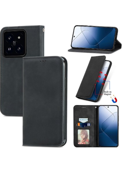Xiaomi 14 5g Için Flip Case Kapak Darbeye Deri Kılıf Cüzdan (Yurt Dışından) indirimleri