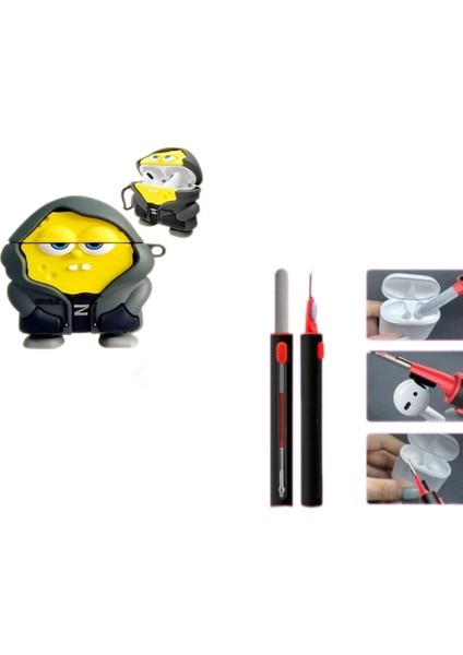 Pro ve Pro2 Uyumlu Patron Sünger Silikon Kılıf ve Kulaklık Temizleme Kalemi