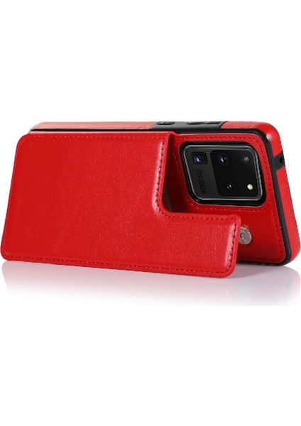Kart Pu ile Samsung Galaxy S20 Ultra Kickstand Kart Yuvaları Için Cüzdan Kılıf (Yurt Dışından) modelleri