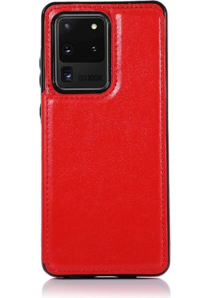 Kart Pu ile Samsung Galaxy S20 Ultra Kickstand Kart Yuvaları Için Cüzdan Kılıf (Yurt Dışından) fırsatları