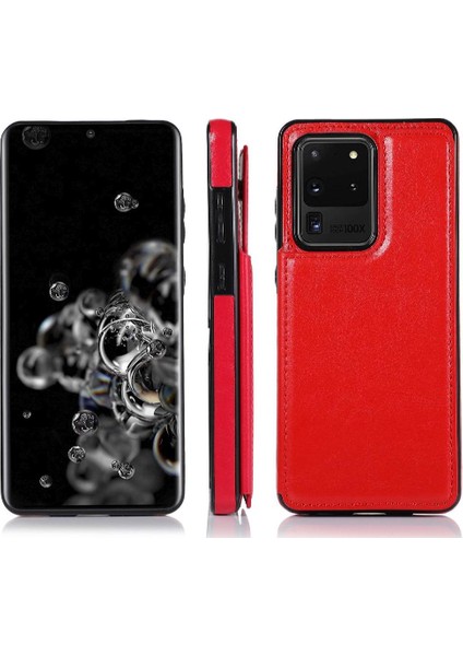 Kart Pu ile Samsung Galaxy S20 Ultra Kickstand Kart Yuvaları Için Cüzdan Kılıf (Yurt Dışından) indirimleri