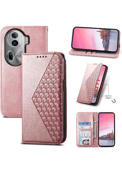 Oppo Oppo 11 Pro 5g Için Flip Case El Kayışı Günlük Kullanım Cüzdan Eşkenar Dörtgen (Yurt Dışından)