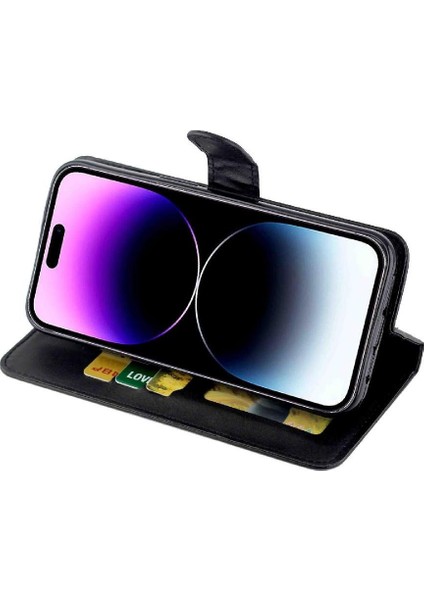 IPhone 14 Için Filp Durumda Pro Max Kart Tutucu Tam Koruma Manyetik Pu (Yurt Dışından)