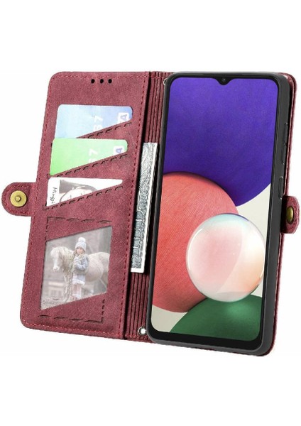 Samsung Galaxy A22 5g Için Flip Case Darbeye Basit Iş Cüzdan (Yurt Dışından) indirimleri