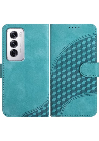 Oppo Flip 12 5g Geometrik Desen Flip Iş Pu Deri Için Flip Case (Yurt Dışından)