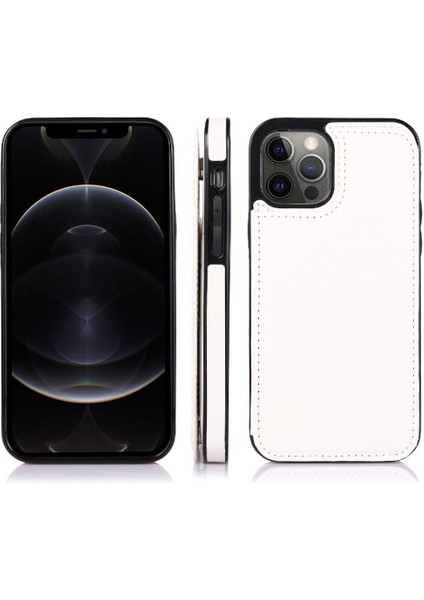 IPhone 12 Için Cüzdan Durumda Pro Max Çift Manyetik Toka Kart Yuvaları Pu (Yurt Dışından)