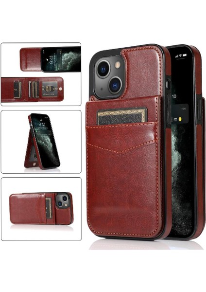 Kredi ile IPhone 13 Mini Premium Deri Çanta Cüzdan ile Uyumlu (Yurt Dışından)