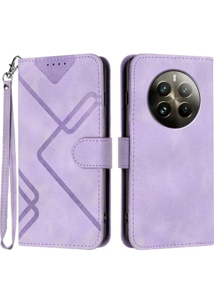 Kart Yuvası Standı Manyetik Flip ile Realme 12 Artı Pu Deri Için Flip Case (Yurt Dışından)