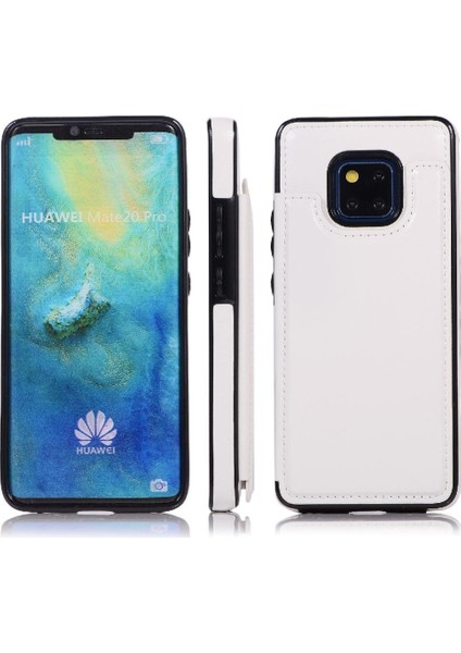 Cüzdan Kılıf Için Huawei Mate 20 Pro Kart Yuvaları Pu Deri Çift Manyetik (Yurt Dışından)