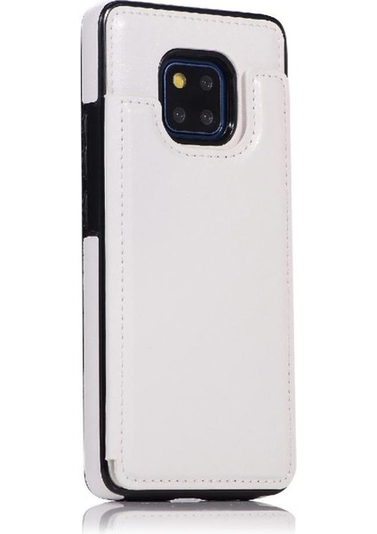 Cüzdan Kılıf Için Huawei Mate 20 Pro Kart Yuvaları Pu Deri Çift Manyetik (Yurt Dışından)