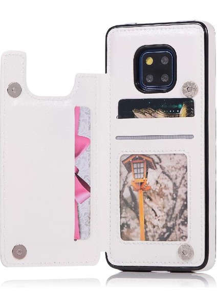 Cüzdan Kılıf Için Huawei Mate 20 Pro Kart Yuvaları Pu Deri Çift Manyetik (Yurt Dışından)