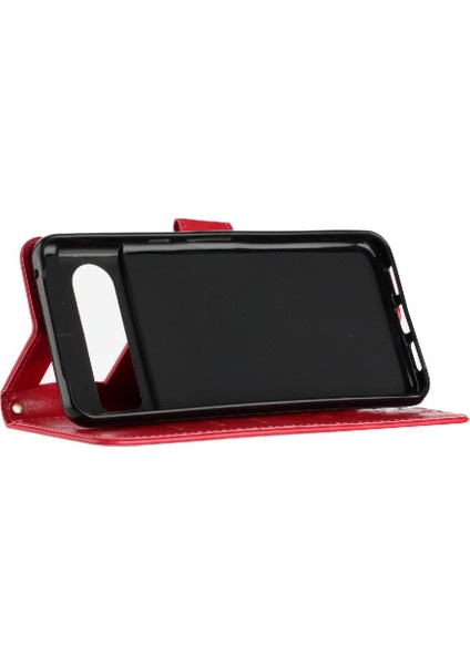 Google Pixel 8 Pro Bilek Kayışı Manyetik Kapatma Kickstand Pu Için Filp Durumda (Yurt Dışından)