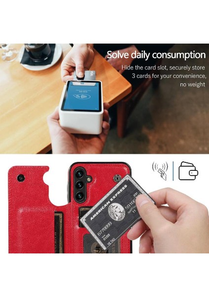 Samsung Galaxy A54 5g Kickstand Kart Yuvaları Için Cüzdan Kılıf Pu Deri (Yurt Dışından) fırsatları