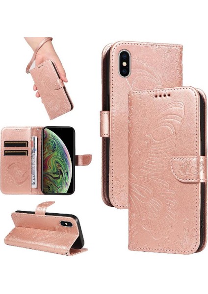 Kredi Kartı Yuvası ile IPhone Xs Max Için Flip Case Ayrılabilir El Kayışı (Yurt Dışından)