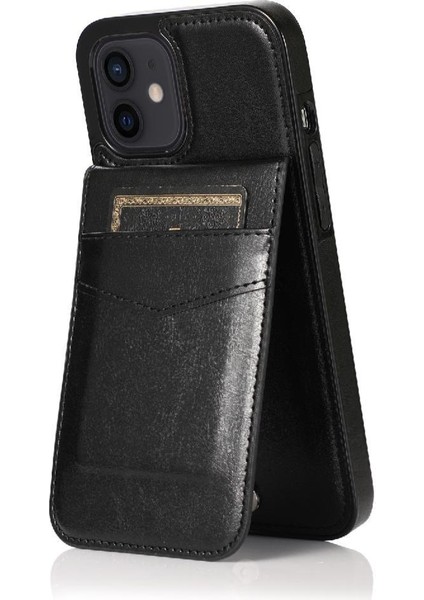 IPhone 12 Manyetik Toka Kickstand Premium Deri ile Uyumlu (Yurt Dışından)