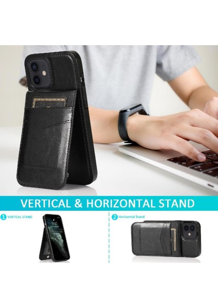 IPhone 12 Manyetik Toka Kickstand Premium Deri ile Uyumlu (Yurt Dışından) fiyatları