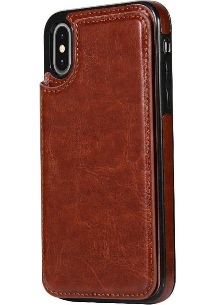 Kart Tutucu Kickstand Çift Manyetik ile IPhone Xs Max Için Cüzdan Kılıf (Yurt Dışından) fırsatları