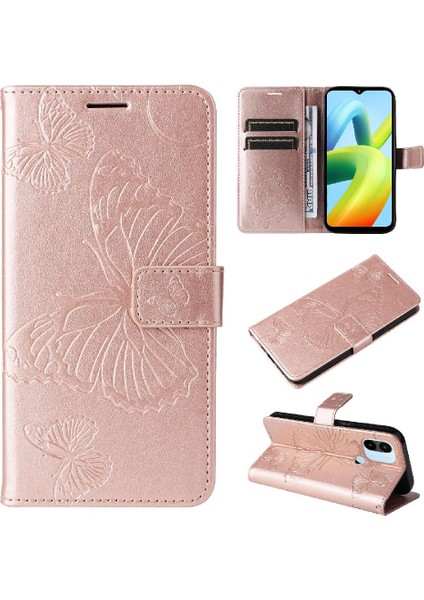 Xiaomi Redmi A1 Artı Manyetik Kapak Için Flip Case Kart Yuvası Standı ile Pu (Yurt Dışından)