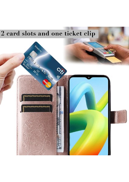 Xiaomi Redmi A1 Artı Manyetik Kapak Için Flip Case Kart Yuvası Standı ile Pu (Yurt Dışından)