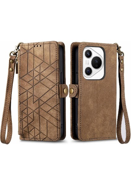 Huawei Pura 70 Için Flip Case Deri Kılıf Kapak Basit Iş (Yurt Dışından)