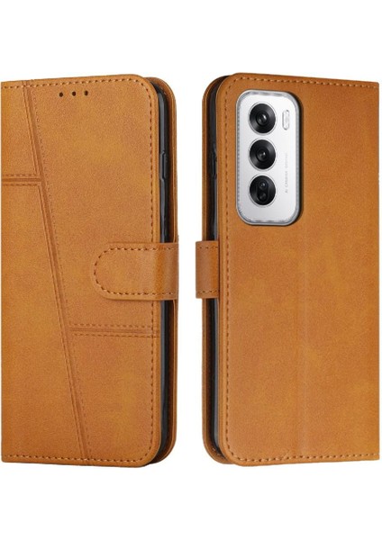 Oppo Oppo 12 5g Yan Toka Kickstand Tam Koruma Pu Için Flip Case (Yurt Dışından)