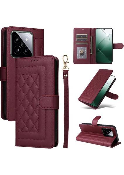 Xiaomi 14 5g Için Flip Case Deri Çanta Basit Iş Darbeye Çevir (Yurt Dışından)