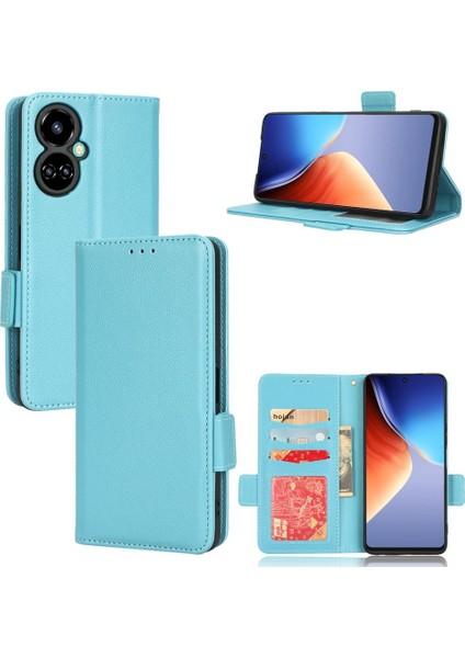 Tecno Camon 19 Cüzdan Kart Yuvaları Için Kılıf Tutucu Pu Deri Yan Toka (Yurt Dışından)