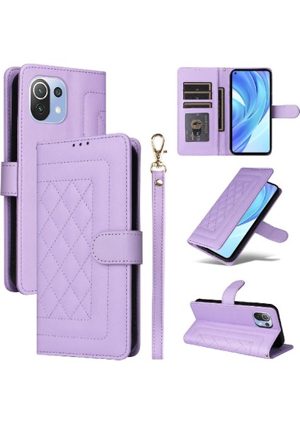 Xiaomi 11 Lite Için Flip Case Cüzdan Darbeye Basit Iş Kapak Çevirin (Yurt Dışından)