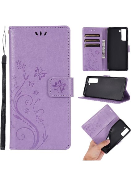 Samsung Galaxy S21 Için Kickstand Durumda Kart Tutucu Manyetik Kapatma Pu (Yurt Dışından)